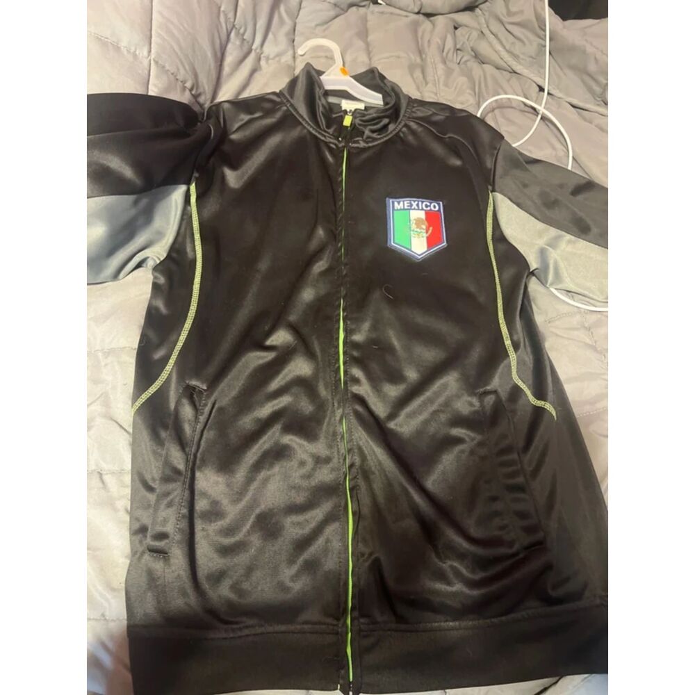 RhinoX Mexico Track Jacket Size Small Black Gray Full Zip